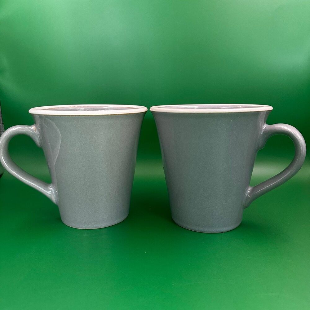 Sonoma Life Style Mendocino Sky Gray Blue Coffee Mugs Set of 2 16oz Flared